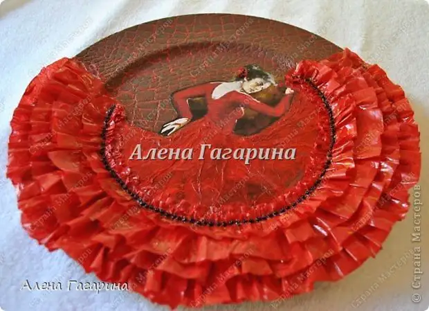 Декор предмети господар класа Decoupage Plateka фламенко хартија слика 1