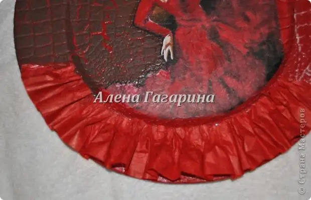 Artigos de decoración Master Class Decoupage Plate de placa de placa flamenco 12