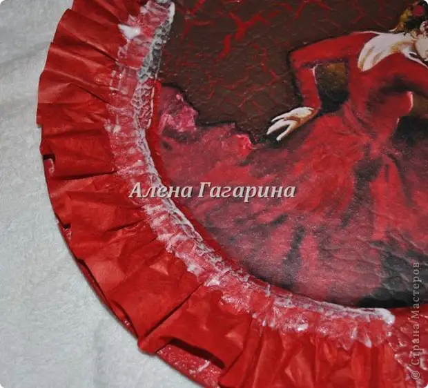 سجاوٹ اشیاء ماسٹر کلاس Decoupage Plateka Flamenco کاغذ تصویر 13