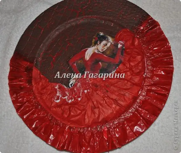 سجاوٹ اشیاء ماسٹر کلاس Decoupage Plateka Flamenco کاغذ تصویر 19