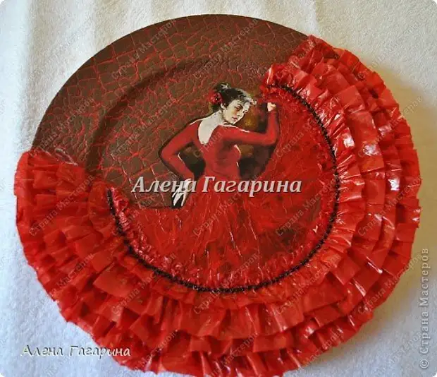 Decor maddələr Master Class Decoupage Plateka Flamenco Kağız Şəkil 25