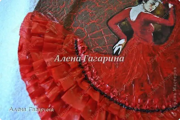 Decor maddələr Master Class Decoupage Plateka Flamenco Kağız Şəkil 26