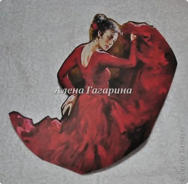 سجاوٹ اشیاء ماسٹر کلاس Decoupage Plateka Flamenco کاغذ تصویر 4