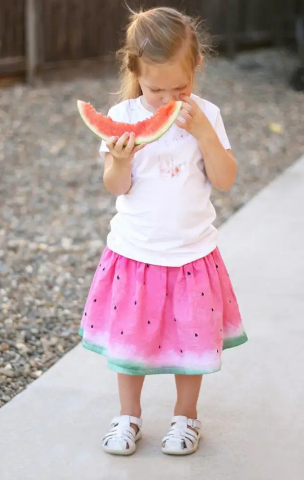 დიდი იდეა თქვენი ქალიშვილი: Cute skirt ერთად watermelon ნიმუში