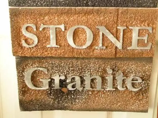 Imitation Lettering On Granite