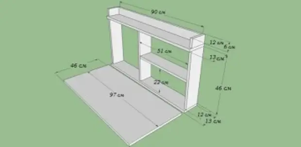 Mesa plegable de parede-buffet coas súas propias mans