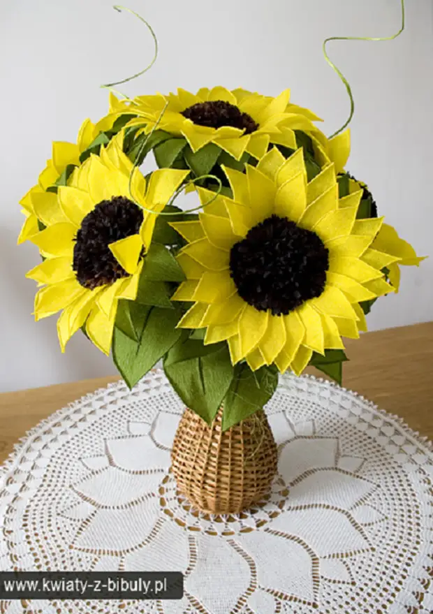 Corrugated Paper Sunflowers