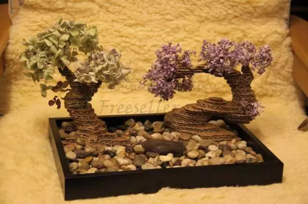 How to make a bonsai tree from cardboard