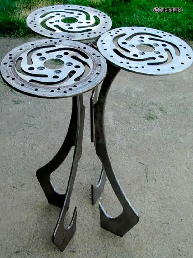 Tables from machine parts