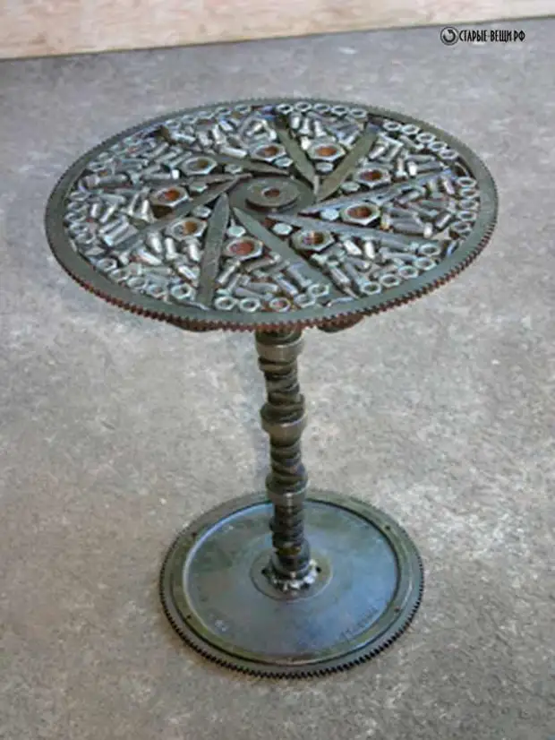 Tables from machine parts