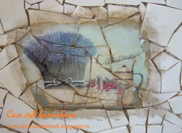 Konyhai kötény a régi csempe a Provence stílusában