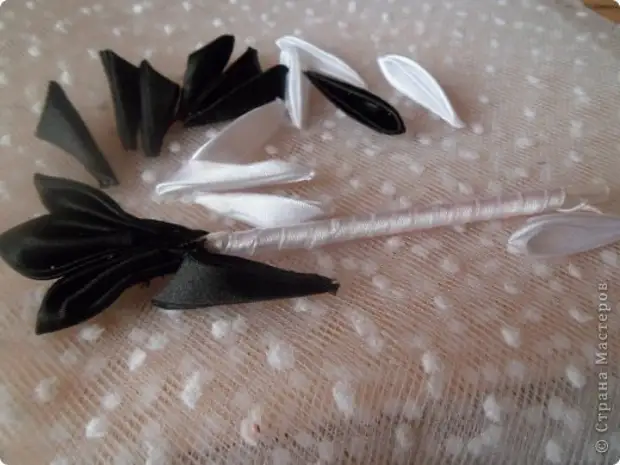 Workshop Snajja Prodott Tsums Kanzashi Stork minn Satin Żigarella MK Tape Photo 13