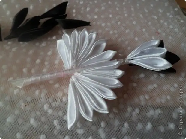 Workshop Snajja Prodott Tsums Kanzashi Stork Mill Satin Żigarella MK Tape Photo 15