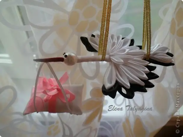 کارشناسی ارشد کلاس صنایع دستی تومز Kanzashi Stork از Satin Ribbon MK نوار عکس 1