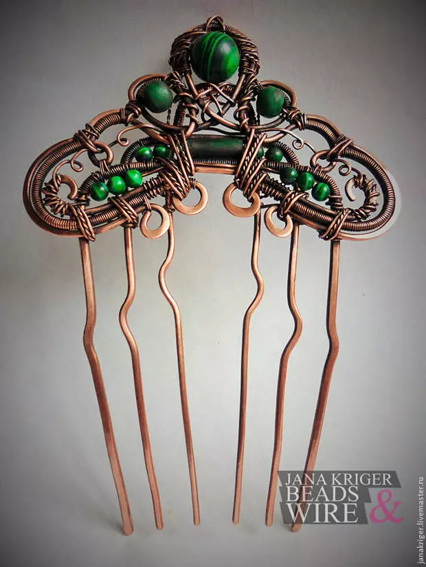 Make hair comb in technique Wire Wrap