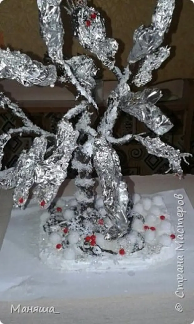 Bonsai topiară Master Class Ziua de naștere Anul Nou Anul Nou Crăciun Beadwork Winter Apple Tabs sau mere pe margele de zăpadă Margele Ghips Hirma 32