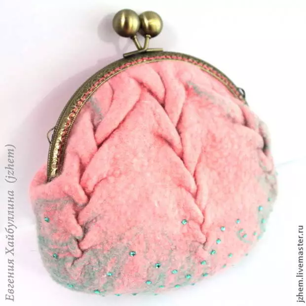 Handbag ერთად braids და fermoom - felting და სამკერვალო