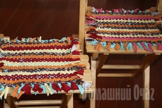 Weaving carpets.