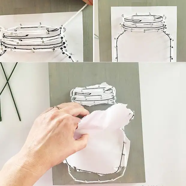 유쾌한 체적 3D 장식으로 손톱과 모토크 원사가 필요할 것입니다.