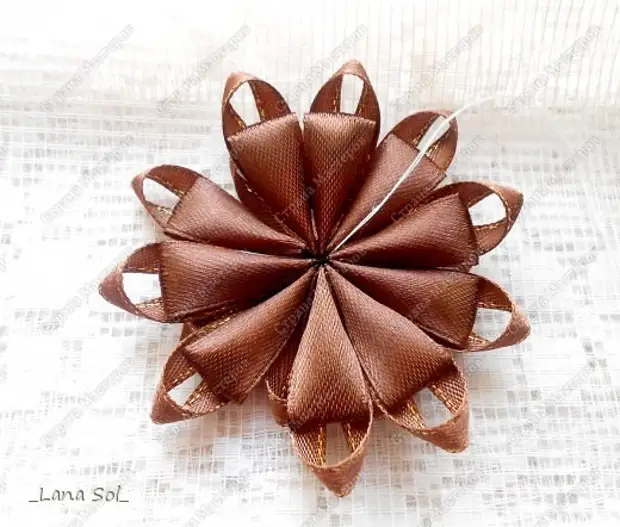 Decorazione di classe Master Tsms Kanzashi Mk fiori e petalo latte nastro di cioccolato foto 18