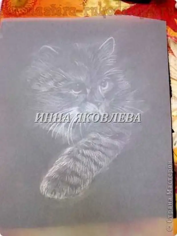 Master class on Pergamano: fluffy cat