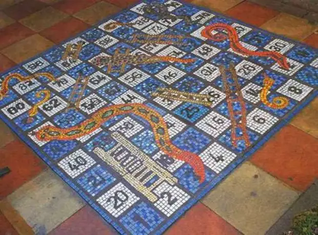 Mosaic flooring.