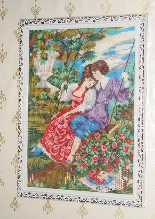 Cross-Stitch "σε μια κούνια", "Ελάφια κυνήγι" + Σχέδια