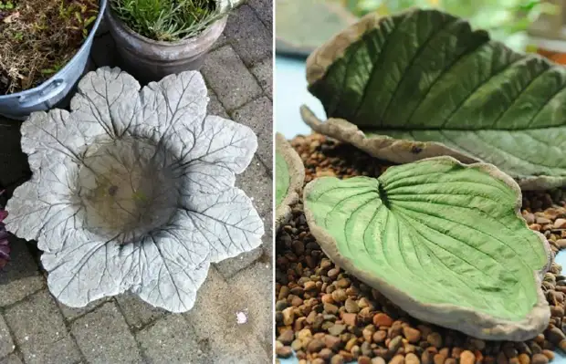 I make leaves from concrete and decorate the garden: all guests are surprised by crafts