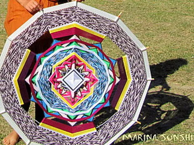 Mandala indiana di vimini, 1 metro, 12 raggi