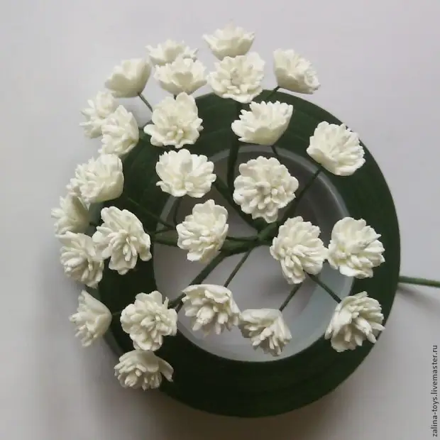 Foamiran पासून gypsophila उत्पादन