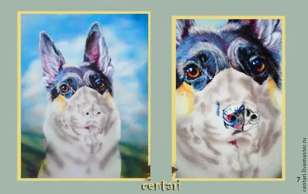 Draw a cheerful dog acrylic