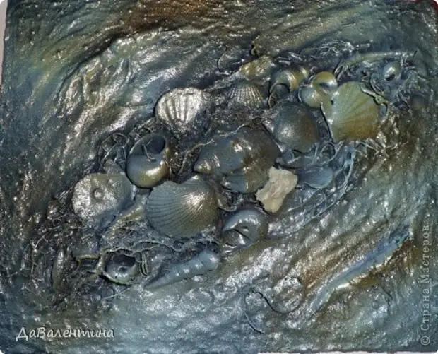 Сликарство Panno Слика Мастер класа Собрание колаж во техника Terra Master Класа Море дното со ракчиња материјал Природна монета Фото 15
