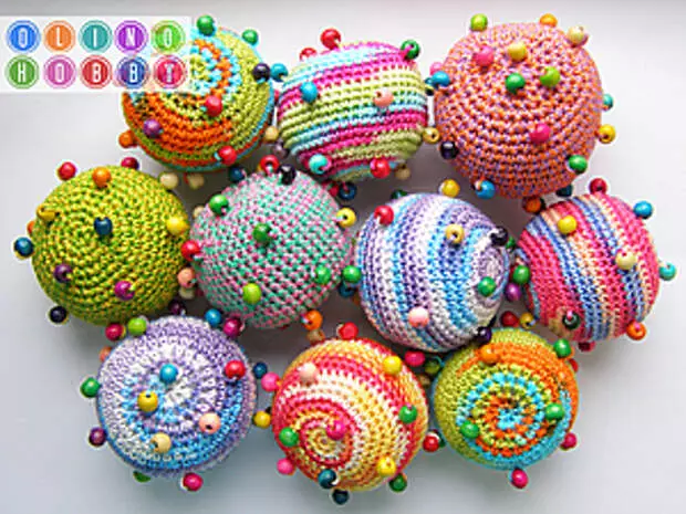 Knitted Ball with Beads (Tastile Toy)