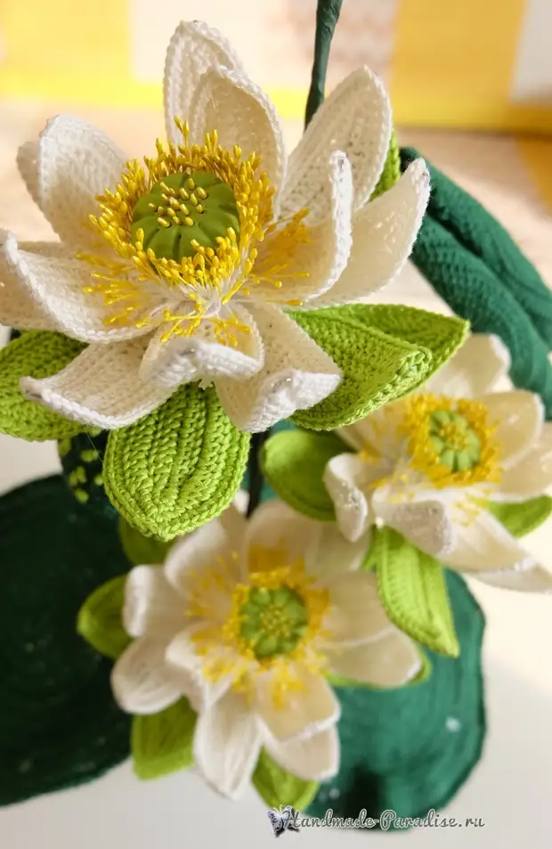 Bouquet saka crochet lotus. Skema knitting