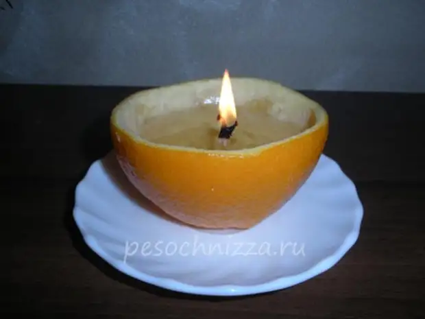 Cortiça laranja e vela de óleo