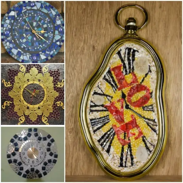 Orologio con elementi a mosaico