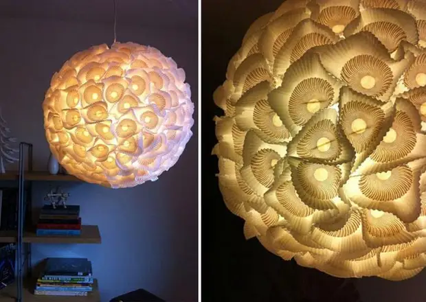 Interesting ideas of making lamps and chandeliers from everyday items