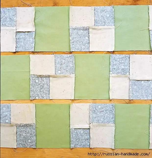 Nous cousons une couverture dans la technique de patchwork. Cours de formation (9) (411x429, 130 Ko)