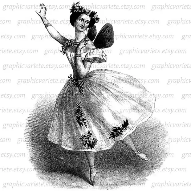 Images vintage pour le découpage. Ballerines (35) (570x570, 228KB)