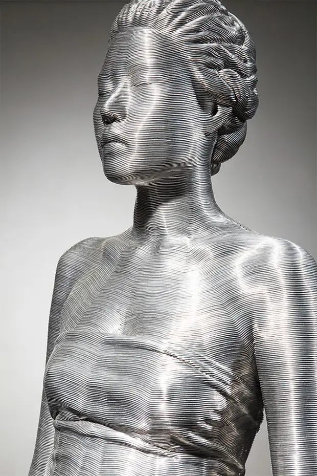 Aluminum wire sculptures.