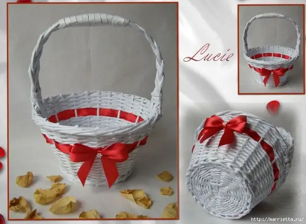 Ύφανση από εφημερίδες. Ιδέες και Master Class Weaving Basket Basket (15) (700x512, 236kb)