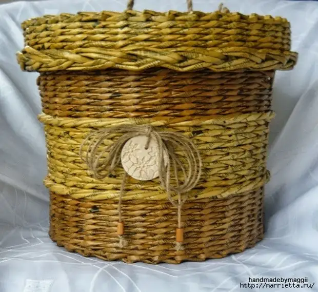 Veving fra aviser. Ideer og Master Class Weaving Round Bottom Baskets (37) (512x470, 191KB)