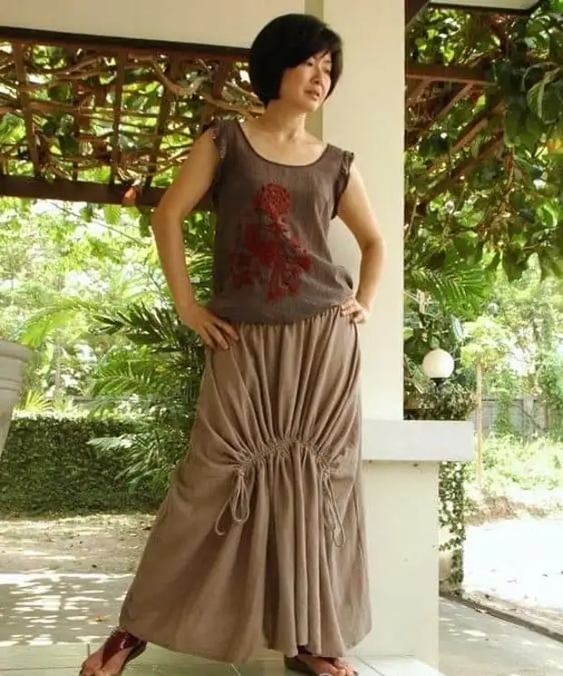 Iyalẹnu Thai Boho yeri pẹlu lining