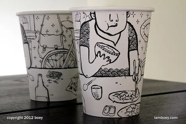 कॉफी कप पर कला