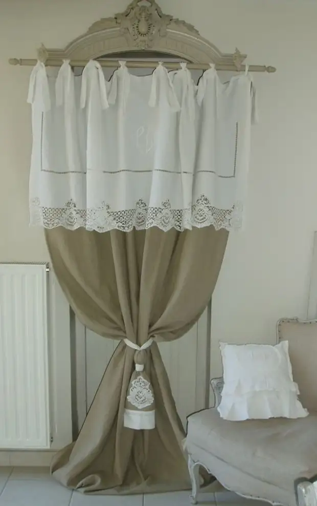 Ntaub linen curtains - muaj khoom kim heev ua koj tus kheej