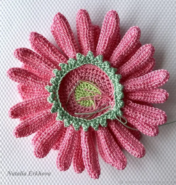 Malha Crochet Flower Gerbera