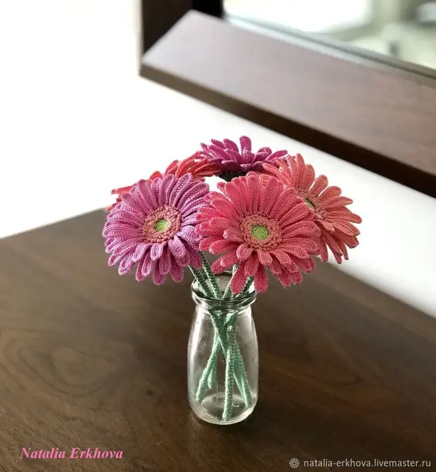 Strik hæklet blomster Gerbera