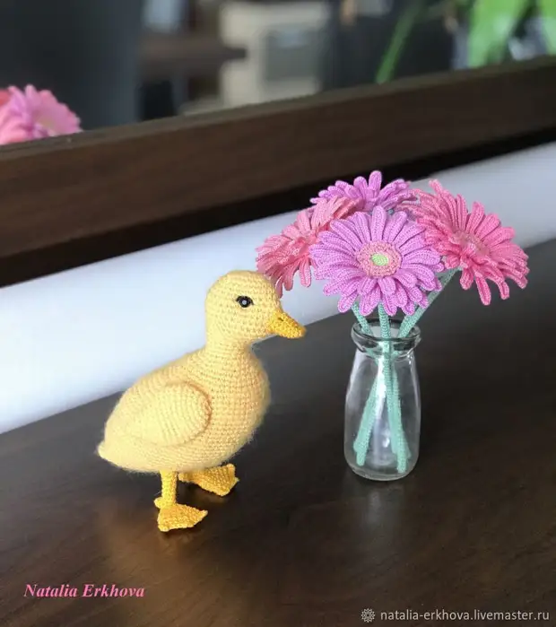 Knit Crochet Flower Gerbera