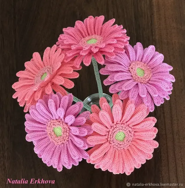 Knit Crochet Flower Gerbera