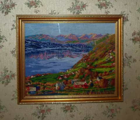 Alpine Village. Cross-stitch.